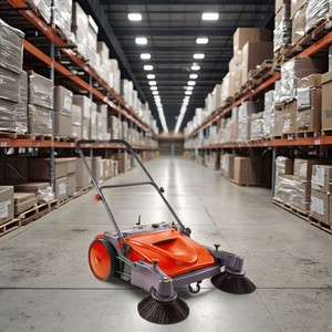 New Electric Walk-Behind Street Sweeper Industrial Floor Cleaning <strong>Machine</strong> for Leaf Hand Push Floor Sweeper Condition New - Product Image 5