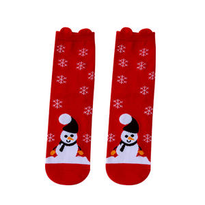 Pour <span class=keywords><strong>Amazon</strong></span> Hot-Selling Femmes Mi-mollet Père Noël Bonhomme de neige Renne Chaussettes rouges pour Noël Commerce transfrontalier Tricoté Équipage - Product Image 5