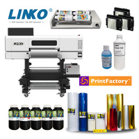 Imprimante DTF UV LINKO Performance A1 avec trois têtes d'impression I3200, film de transfert thermique AB, encre UV pour impression sur gobelets, pigmentée