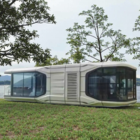 Casa Cápsula Espacial Futurista con Control por Voz Inteligente, Cabaña Prefabricada para Hotel, Completamente Amueblada, Ecológica, Glamping Pod Villa
