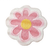 Tapis de bain moelleux et antidérapant Justup Tufted Flower, haute capacité d'absorption, pour salle de bain, salon, toilettes, 50x50cm (Rose)