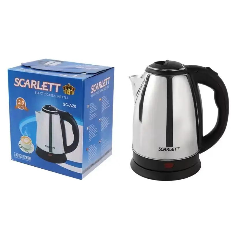 Sarlett оптовая продажа 2,0 л, дешевый Электрический чайник для воды из нержавеющей стали большой емкости