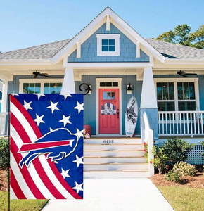 Bandera de Jardín Personalizada de los Buffalo Bills con Diseño de la Bandera Americana, Impresa por Ambos Lados en Poliéster - Product Image 4