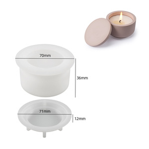 Cetakan Pot Bunga Gipsum Plester Nordik, Cetakan Silikon Vas untuk Wadah Lilin Semen Dengan Tutup - Product Image 5