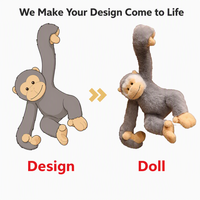 Peluche réaliste d'orang-outan mignonne, jouet en peluche doux, singe, cadeau pour la Saint-Valentin - Polyester et coton PP, unisexe