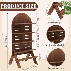 Espositore in Legno a 5 Ripiani, Altezza Regolabile, Sostenibile e Durevole, per <span class=keywords><strong>Cucina</strong></span>, Candele e Decorazioni - Product Image 3