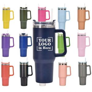 Vaso Térmico de Viaje de Acero Inoxidable con Recubrimiento y Logotipo Personalizado, 40 oz, con Asa, Tipo Stanley Cup, Vaso Aislado, Gobelet Isotherme - Product Image 1