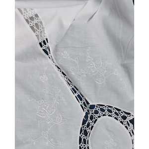 Mantel Rectangular Comercial de Lino con Encaje de Crochet, Bordado con Patrón de Rayas, Sin Arrugas, para Hoteles, Estilo Pietrochianese - Product Image 2