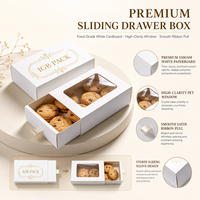 Boîtes à biscuits et gâteaux personnalisées en carton écologique réutilisable avec fenêtre, finition blanche mate, vente en gros
