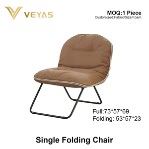 OEM & ODM Modern Foldable <b>Velvet</b> Covered Metal Leg Living Room <b>Chair</b>-Portable Eco-Friendly Outdoor Use No MOQ <b>Small</b> CBM Packing - Product Image 6