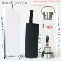 Bouteille d'eau en verre de quartz personnalisée avec logo, 500 ml, pour festivals en plein air, à boire directement lors de fêtes et d'événements