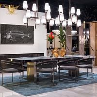 Casa KF — armoire de salon en or, table d'entrée de luxe, en noir et doré, avec console dessus en marbre, avec étagères et tiroirs