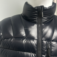 Veste matelassée en duvet de luxe avec logo personnalisé d'usine, de haute qualité, pour hommes et femmes, tendance, brillante, à fermeture éclair, pour l'hiver