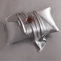 Parure de lit 4 pièces en soie de mûrier 22 mm, motif satiné couleur unie, luxe léger, housse de couette et drap, utilisation toutes saisons