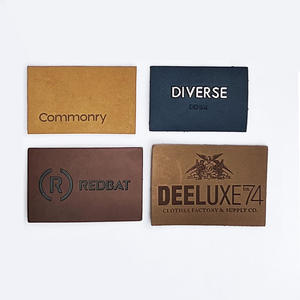 Best Price Wholesale Pu Leather Patch with Fast <b>Shipping</b> Custom Brand logo Jeans Clothes Garment Tag Metal <b>Label</b> Patch - Product Image 5