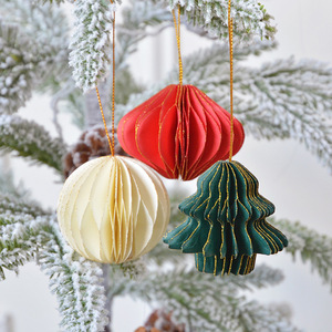 Christmas Tree Decoration Window Decoration Honeycomb Origami Colorful Christmas Tree Shape Hanging Decoration - Product Image 5