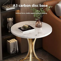 Table basse de luxe moderne avec plateau en marbre, tabouret métallique portable, durable et écologique pour salon, canapés, lits, chambres et usage hôtelier