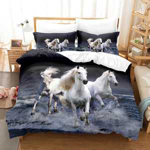 Nouveau design doux microfibre 1800tc enfants ensemble de literie housse de <span class=keywords><strong>couette</strong></span> cheval imprimé housse de <span class=keywords><strong>couette</strong></span> ensemble - Product Image 4