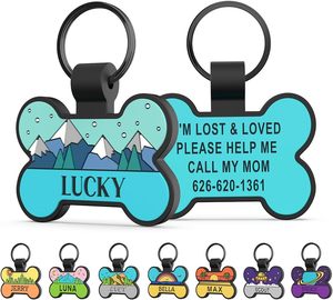 Etiqueta de Identificación para Mascotas de Silicona de Alta Calidad, Etiqueta de Nombre para Perro de Silicona, Etiquetas de Identificación Personalizadas para Mascotas, Forma de Hueso - Product Image 1