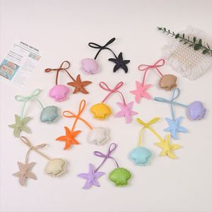 Macaron Color Pu Leather Starfish Shell Pendant Decorative <b>Bag</b> <b>Charm</b> Cute Ocean Themed Gift Keychain for Women - Product Image 1