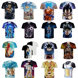 Custom Cotton Polyester Hip Hop T-shirt Breathable Goku Vegeta Buu Anime T Shirts Wholesale Dragon Z Ball T Shirt