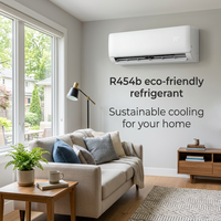 Aire Acondicionado Mini Split sin Ductos R454B, Bomba de Calor Ecológica de Alta Eficiencia con Inversor, para Norteamérica, Cumple con la EPA