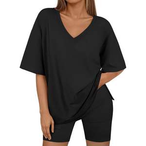 2025 foxa 2025ชุดสองชิ้นสำหรับเลานจ์ xs/xs ชุดฤดูร้อนซี่โครงกางเกงขาสั้นเข้าชุดวอร์มสำหรับฤดูใบไม้ผลิ/ฤดูร้อน - Product Image 5