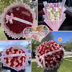 Hot Bán Hoa Giấy Gói 20 Tờ/Túi Sang Trọng Hoa Giấy Gói Không Thấm Nước Biên Giới Sương Mù Hàng Đầu Bao Bì Lễ Hội - Product Image 1