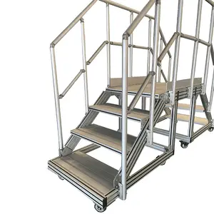ZHENGHE Aircraft Use Movable Maintenance Catwalk Aluminum Handrail Walkway Assembly Ladder Platform