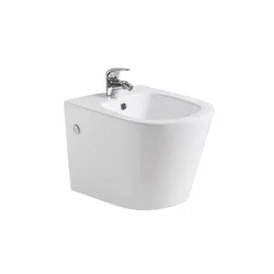 Avrupa porselen banyo wc bide kase sıhhi tesisat banyo seti duvar asılı tuvalet çerçevesiz seramik wc seti tuvalet bide ile