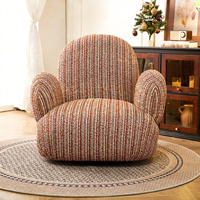 Fauteuil pivotant vintage français Cactus, fauteuil de loisirs de luxe en chenille avec un design doux et durable pour appartement et salon