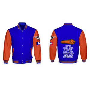 Logotipo personalizado de lana de alta calidad bordado de béisbol Letterman chaquetas de cuero de vaca hombres Vintage manga de cuero en blanco chaqueta Varsity - Product Image 4