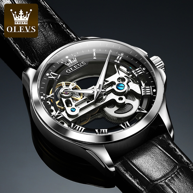 2024 OLEVS 6661 Fashion Business Men WristWatch Brand Leather Strap Quartz Life Waterproof Analog Watch for Men