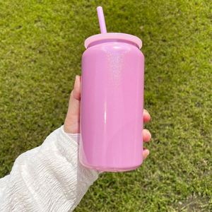Gobelets en métal à double paroi effet scintillant pour sublimation, 16 oz, en acier inoxydable, style canette, pour entrepôt américain - Product Image 4