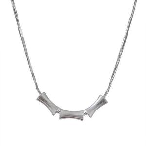 Unisex Bamboo Link Stainless Steel <b>Necklace</b>, New Chinese Style Waterproof Gold Plated Thin Long Sweater Chain, Fashion Hip Hop M - Product Image 1