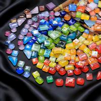Mosaik DIY Butiran Longgar 1cm Ubin Vitrifikasi Buatan Tangan Batu Kaca Berwarna Bahan Patchwork Anak Dekorasi Rumah Kembali ke Sekolah Ruang Tamu