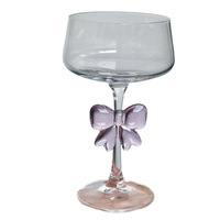 Lot en gros : Verres à flûte créatifs en forme de nœud papillon, style Instagram, pour couples coréens, sans pied, soufflés à la main, modernes et minimalistes