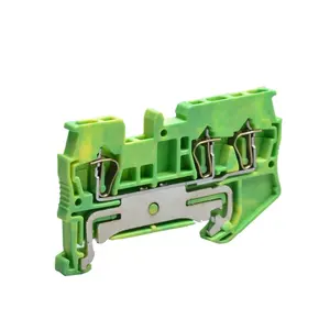 JUT3-2.5/1-2PE St2.5-tw-pe Din Rail Ground Wire Connector For 3 Connections Electric Earth Spring Terminal Block St 2.5-twin-PE