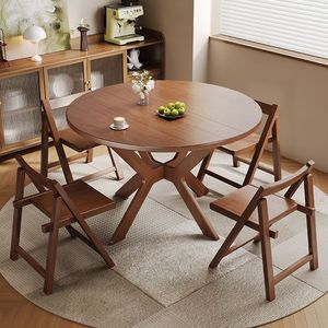 <span class=keywords><strong>Table</strong></span> à manger <span class=keywords><strong>demi</strong></span>-<span class=keywords><strong>lune</strong></span> en bois massif avec pieds en X, pliable, murale, gain de place pour petite cuisine - Product Image 2