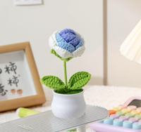 Pot tricoté à la main plante fini Crochet bouquet de fleurs pour la décoration de la maison fleur artificielle idée cadeau