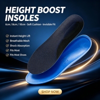 Semelles rehausseuses détachables à 3 couches, coussinets en gel pour chaussures, pour hommes et femmes, jusqu'à 8 cm, respirantes et antidérapantes pour la posture