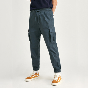 SABIN Hombres Verano Casual Cargo Joggers Lona de alta calidad Ajuste cónico Cintura elástica Tobillo Bandas Puños decorativos-Venta al por mayor - Product Image 4