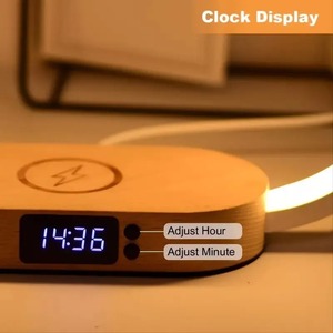 Support de chargeur sans fil multifonction, horloge, lampe de bureau LED, veilleuse, Port USB, Station de charge rapide, station d'accueil pour iPhone Samsung - Product Image 6