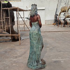 Statua in Bronzo a Grandezza Naturale di Fortuna con Occhi Coperti, Scultura della Dea Greca Romana con Cornucopia per Arredamento Casa e Giardino - Product Image 3
