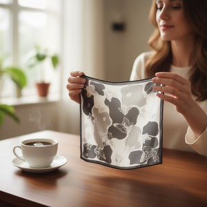 Fazzoletto quadrato con disegno di coniglio in stile pittura a inchiostro 70x70cm, sciarpa alla moda, accessorio da donna - Product Image 3