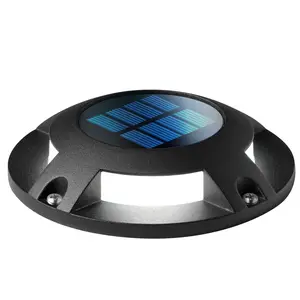 Luces solares de cubierta para exteriores, lámpara de muelle impermeable, LED, paso de advertencia, para camino de entrada, para escalera, sendero