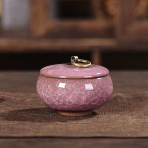 Cajas de té portátiles de arena púrpura, botes de té pequeños de cerámica esmaltada con grietas de hielo - Product Image 4
