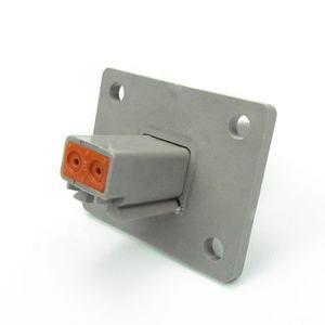 Разъем автомобильный герметичный DT04-2P-L012, 2-контактный, с фланцевым адаптером, корпус-штекер - Product Image 1