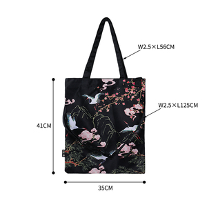 Sac à bandoulière en toile noire personnalisable avec fermeture éclair, sac fourre-tout écologique réutilisable pour un usage quotidien - Product Image 5