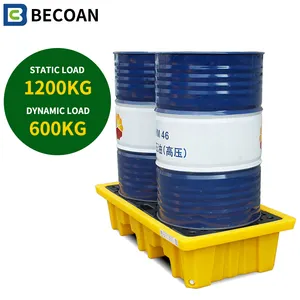 Contenedor de Contención de <span class=keywords><strong>Derrames</strong></span> de Aceite con Drenaje Incorporado, Paleta para 2 Tambores - Product Image 4